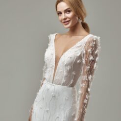 Robe De Mariée Sirène Bohème A Manche Longue Blanche | Soirée Blanche