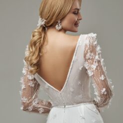 Robe De Mariée Sirène Bohème A Manche Longue Blanche | Soirée Blanche
