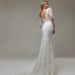 Robe De Mariée Sirène Bohème A Manche Longue Blanche | Soirée Blanche