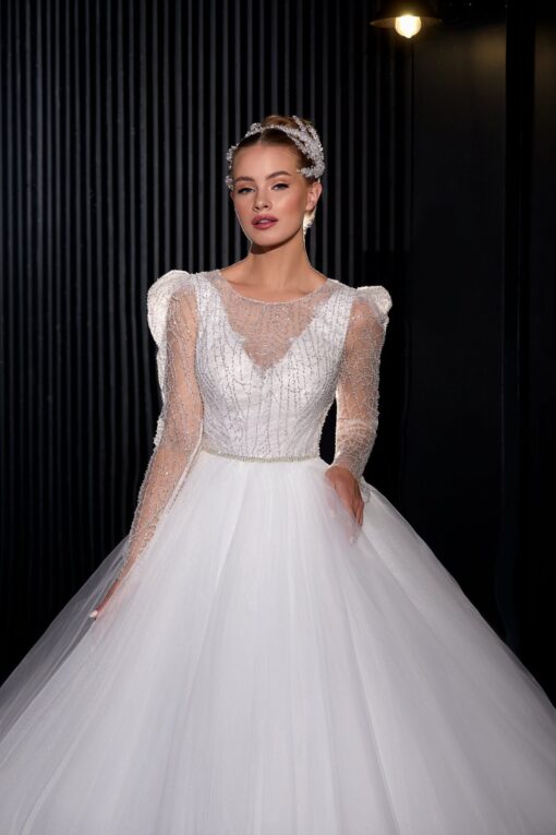 Robe De Mariée Trapèze Blanche | Soirée Blanche
