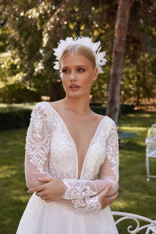 Robe De Mariée Princesse Col V | Soirée Blanche