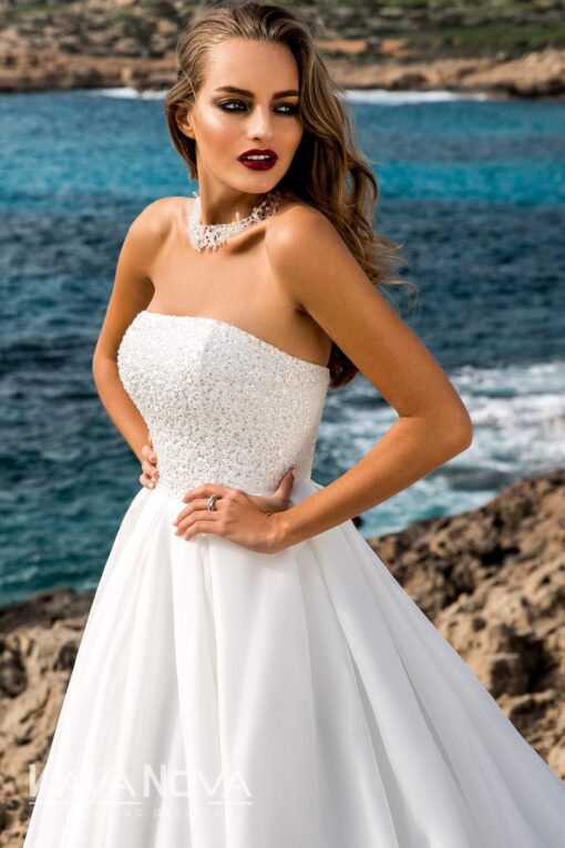 Robe De Mariée Princesse Avec Perles Blanche | Soirée Blanche