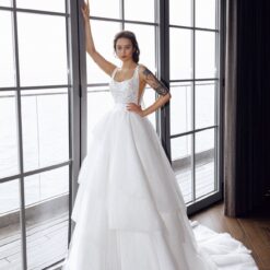 Robe De Mariée Princesse Originale Haut Strass | Soirée Blanche