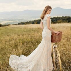 Robe De Mariée Sirène Dentelle Florale Blanche | Soirée Blanche