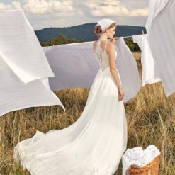 Robe De Mariée Dos En Dentelle Blanche | Soirée Blanche