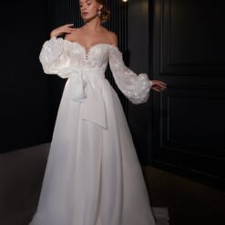 Robe De Mariée Princesse Dentelle Manche Longue Blanche image 8 | Soirée Blanche Robe De Mariée Princesse Dentelle Manche Longue Blanche | Soirée Blanche