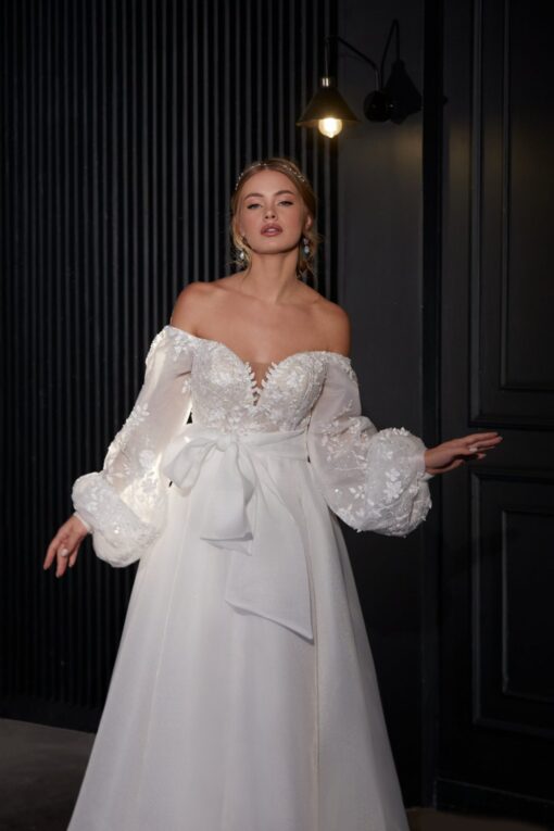 Robe De Mariée Princesse Dentelle Manche Longue Blanche | Soirée Blanche