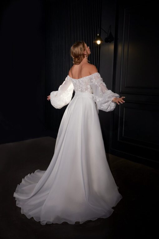 Robe De Mariée Princesse Dentelle Manche Longue Blanche | Soirée Blanche