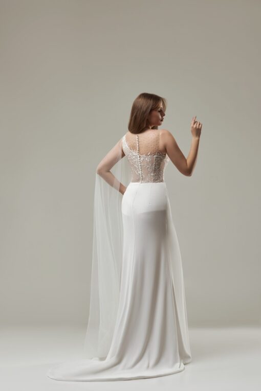 Robe De Mariée Sirène Asymétrique Blanche | Soirée Blanche