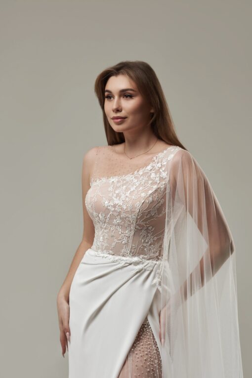 Robe De Mariée Sirène Asymétrique Blanche | Soirée Blanche