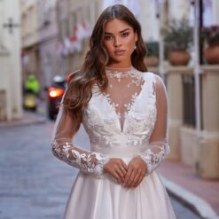 Robe De Mariée Simple A Manches Longues Blanche | Soirée Blanche