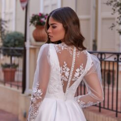 Robe De Mariée Simple A Manches Longues Blanche | Soirée Blanche