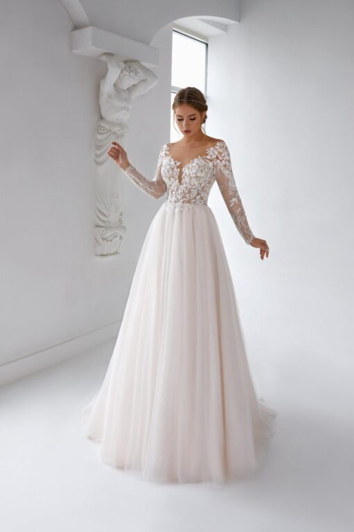 Robe De Mariée Simple Et Chic Avec Dentelle Blanche | Soirée Blanche