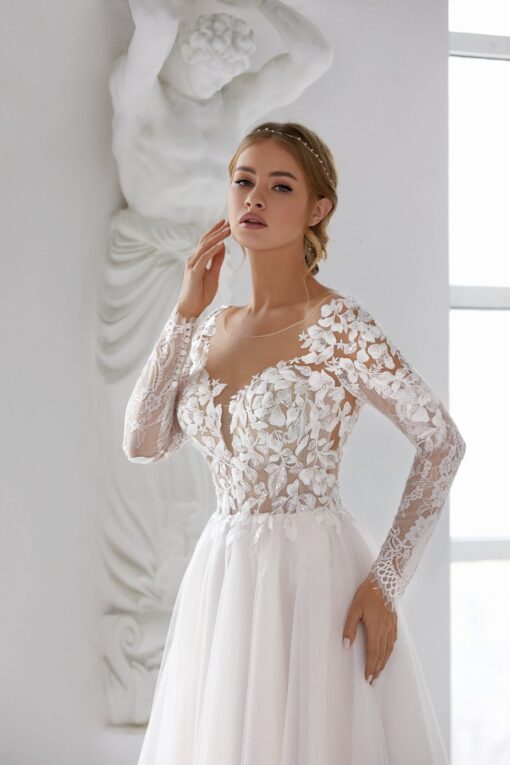 Robe De Mariée Simple Et Chic Avec Dentelle Blanche | Soirée Blanche
