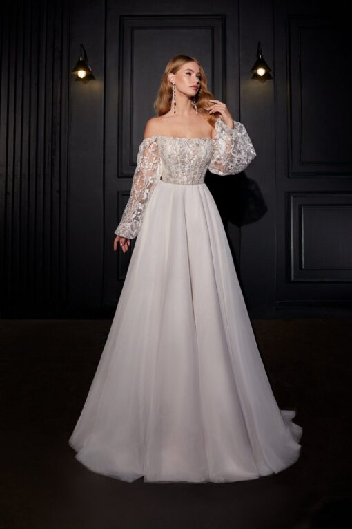 Robe De Mariée Col Bateau Blanche | Soirée Blanche