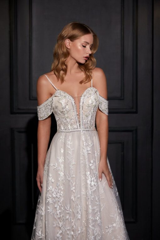 Robe De Mariée Romantique Bohème A Dentelle | Soirée Blanche