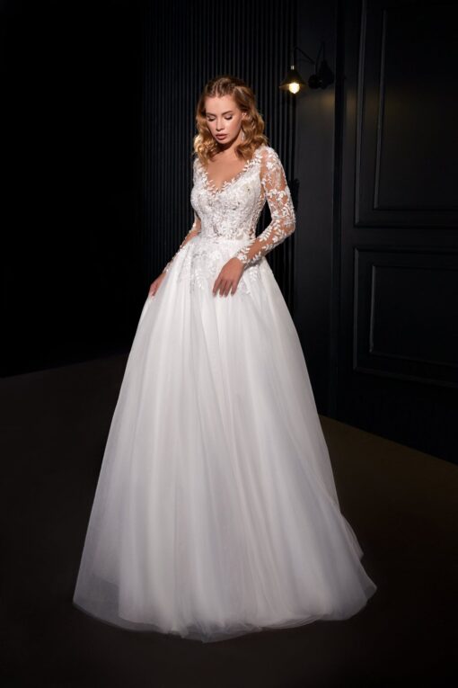 Robe De Mariée Manche Longue Dentelle | Soirée Blanche