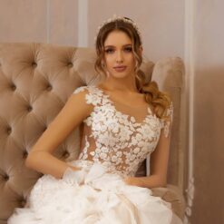 Robe De Mariée Sirène A Volants Blanche | Soirée Blanche