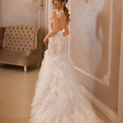 Robe De Mariée Sirène A Volants Blanche | Soirée Blanche