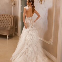 Robe De Mariée Sirène A Volants Blanche | Soirée Blanche