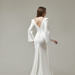 Robe De Mariée Sirène Manches Longues Détachables Blanche image 8 | Soirée Blanche Robe De Mariée Sirène Manches Longues Détachables Blanche | Soirée Blanche