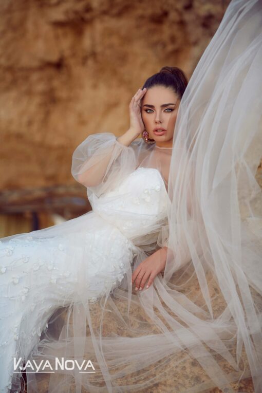 Robe De Mariée Sirène Tulle Blanche | Soirée Blanche