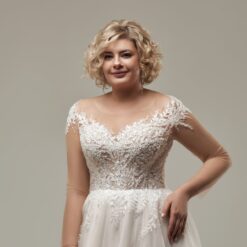 Robe De Mariée Grande Taille Manches Longues Illusions | Soirée Blanche