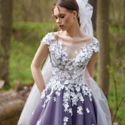 Robe De Mariée Blanche Et Violet | Soirée Blanche