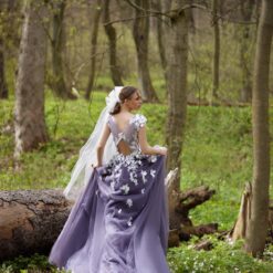Robe De Mariée Blanche Et Violet | Soirée Blanche
