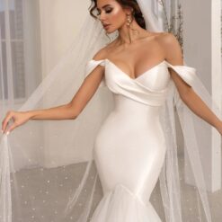 Robe De Mariée Sirène Princesse image 5 | Soirée Blanche Robe De Mariée Sirène Princesse