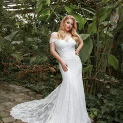 Robe De Mariée Grande Taille Sirène Dentelle image 7 | Soirée Blanche Robe De Mariée Grande Taille Sirène Dentelle