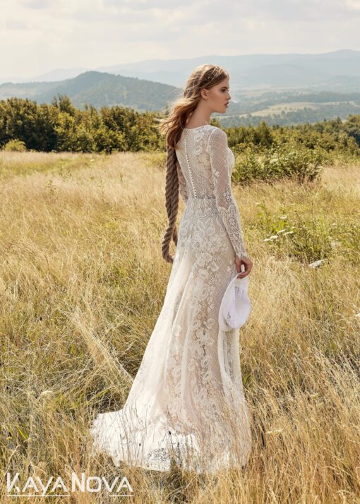 Robe De Mariée Sirène Dentelle Manche Longue | Soirée Blanche