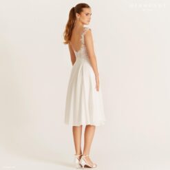 Robe De Mariée Courte Fluide Blanche image 4 | Soirée Blanche Robe De Mariée Courte Fluide Blanche