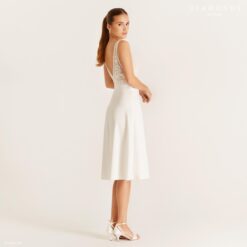 Robe De Mariée Courte Dos Nu Blanche image 4 | Soirée Blanche Robe De Mariée Courte Dos Nu Blanche