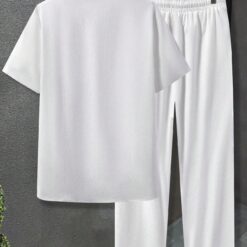 Ensemble Blanc Homme Chemise & Pantalon À Cordon (Sans T-Shirt) image 8 | Soirée Blanche Ensemble Blanc Homme Chemise & Pantalon À Cordon (Sans T-Shirt) image 7 | Soirée Blanche