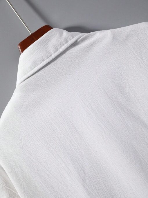 Ensemble Blanc Homme Chemise & Pantalon  À Cordon (Sans T-Shirt) – Image 3