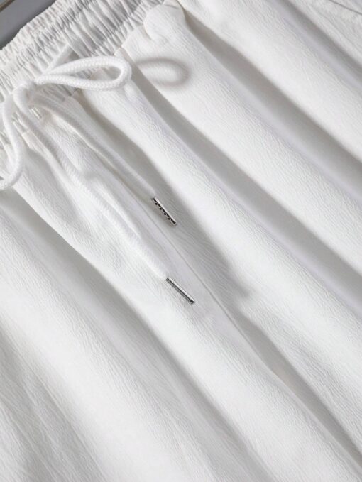 Ensemble Blanc Homme Chemise & Pantalon  À Cordon (Sans T-Shirt) – Image 6