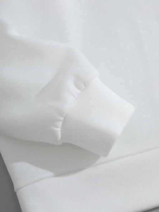 Ensemble Blanc Pour Homme À Lettres À Doublure Thermique Sweat-shirt & À Cordon Short – Image 3
