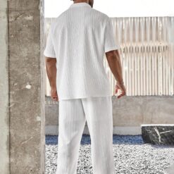 Ensemble Blanc De Chemises Texturées À Manches Courtes De Grande Taille Pour Hommes image 5 | Soirée Blanche