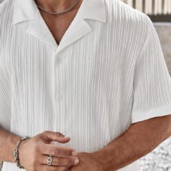Ensemble Blanc De Chemises Texturées À Manches Courtes De Grande Taille Pour Hommes image 9 | Soirée Blanche