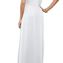 Robe d'Eté Longue sans Manches avec Poches Blanc image 9 | Soirée Blanche