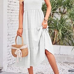 Robe Été Mi-Longue A-Blanc image 12 | Soirée Blanche Robe Été Mi-Longue A-Blanc image 11 | Soirée Blanche