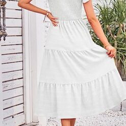 Robe Été Mi-Longue A-Blanc image 16 | Soirée Blanche Robe Été Mi-Longue A-Blanc image 15 | Soirée Blanche