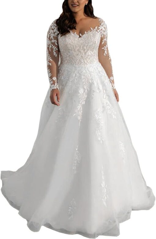 Robe De Mariée Trompette Grande Taille – Image 2