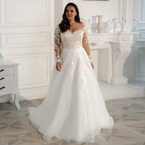 Robe De Mariée Trompette Grande Taille – Image 6