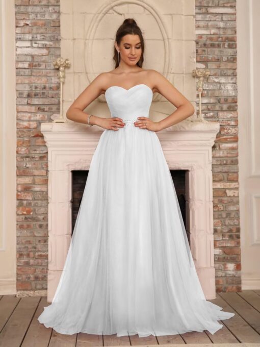 Robe De Mariée Bustier Grande Taille – Image 6