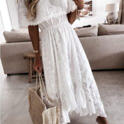 Robe Longue Blanche Dentelle Grande Taille image 14 | Soirée Blanche Robe Longue Blanche Dentelle Grande Taille image 13 | Soirée Blanche