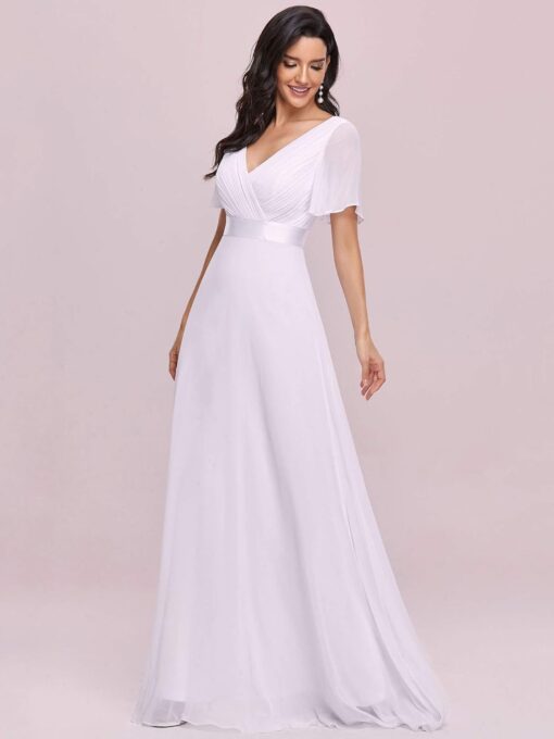 Robe Cocktail Mariage Blanche – Image 6