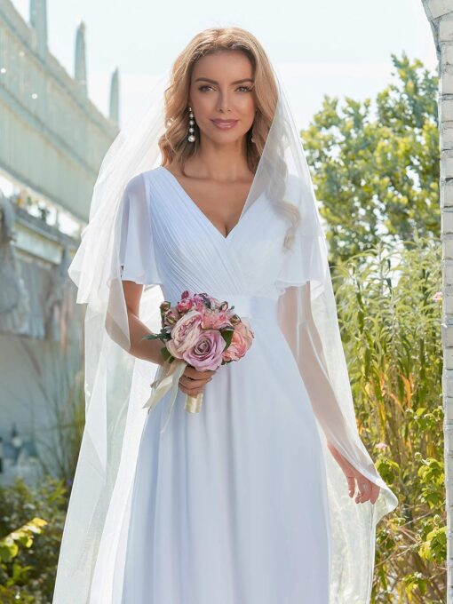 Robe Cocktail Mariage Blanche – Image 8