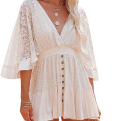 Robe Courte Blanche Dentelle image 14 | Soirée Blanche Robe Courte Blanche Dentelle image 13 | Soirée Blanche